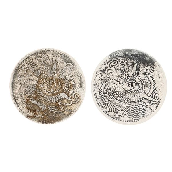 Xinjiang (Sinkiang). Guangxu (1875-1908). Pair of Silver Kashghar mint 5 Miscals, AH 1323 (1905).,