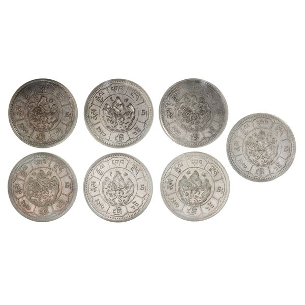 Tibet. Group of Billon 10 Srang, 1949-1951.,