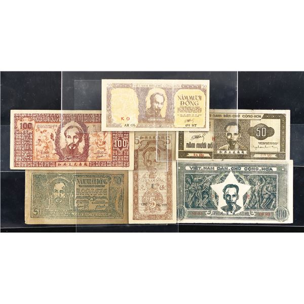 Group of (6) Vietnam Banknotes,