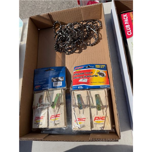 Mouse traps and shower curtain holders