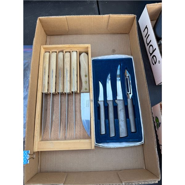 Steak, knives, peeler, and cutting knives
