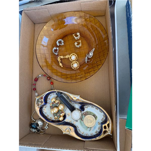 Assorted costume, jewelry and coin, etc.