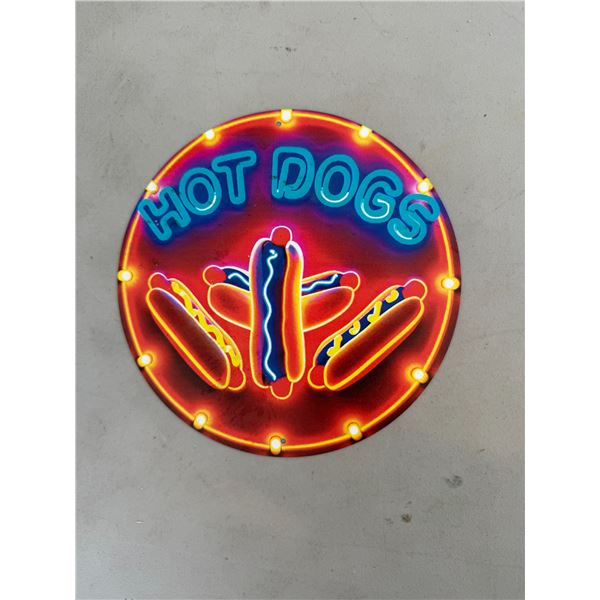 Hotdog tin sign