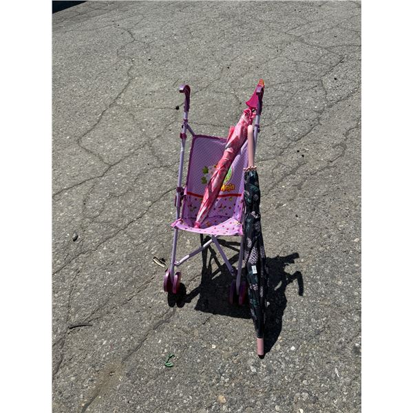 Doll stroller, and umbrellas