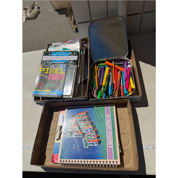 Art and crafting items, coloring books, etc.