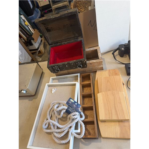 Assorted home, decor, jewelry box, storage items, etc.