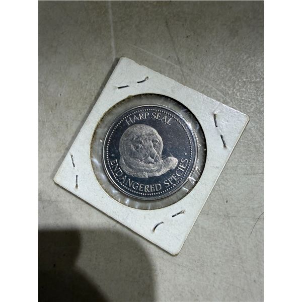 Harp seal, endangered species coin