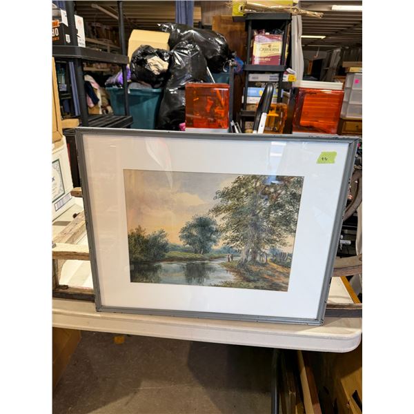 Pastoral scene near Windsor framed watercolor