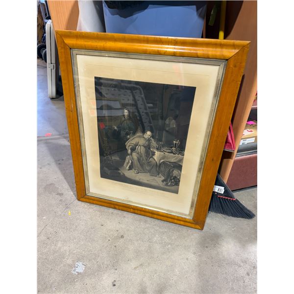 Large frame vintage engraving, MELANCHONS first misgivings of the church of Rome from oil by George 