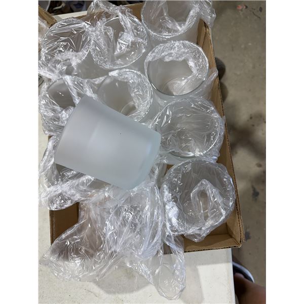 Large frosted candle holders or other jars