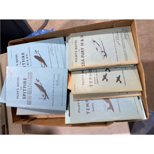 Pilots notes for Spitfire and sea fury, and other airplane