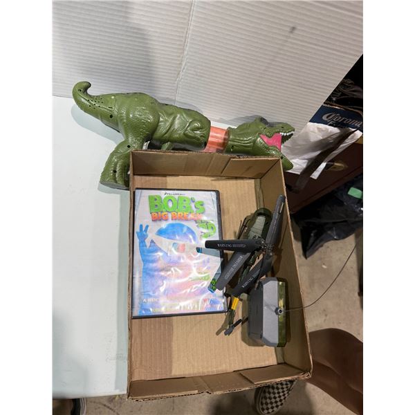 Bob's big breakaway movie and dinosaur and helicopter toys