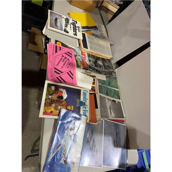 Airplane posters and other aviation books, etc.
