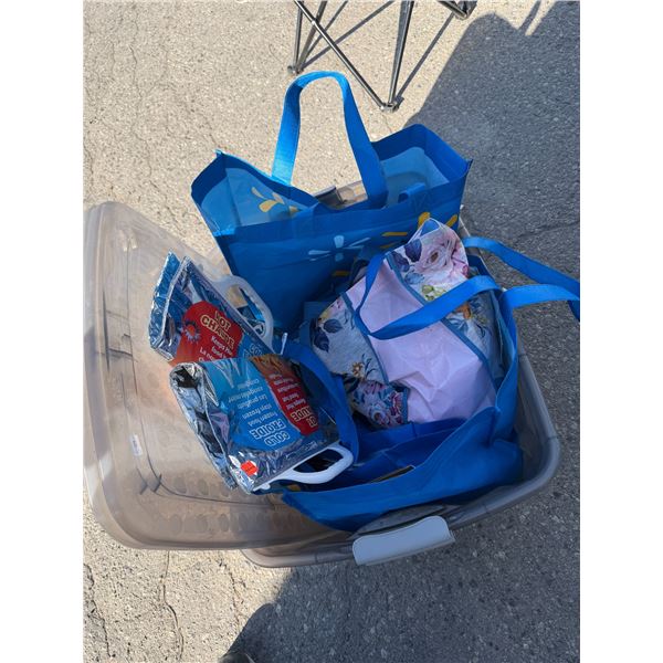 Bin with reusable bag
