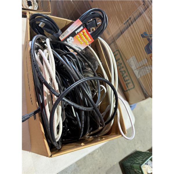 Assorted wires and power supply cords