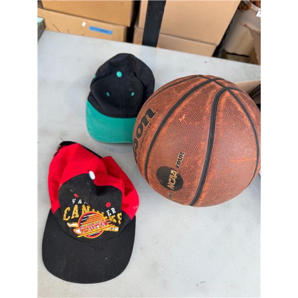 Caps and basket ball