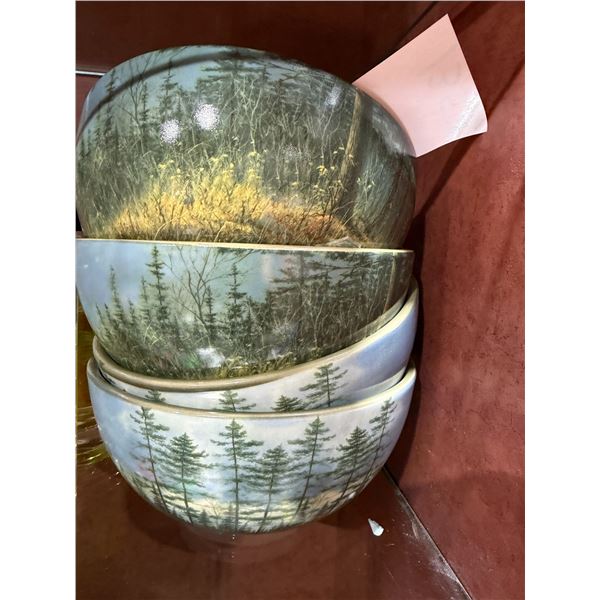 Four large Cabela's soup bowls
