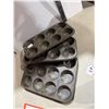 Image 1 : Three vintage muffin pans