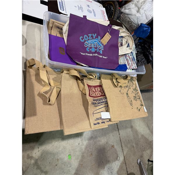 Reusable bags and bin with lid