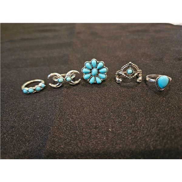 5 new silver plated rnigs