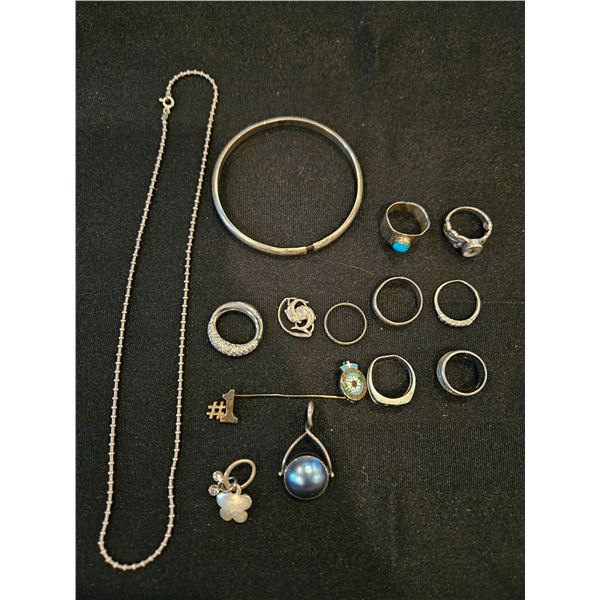 Jewlery- necklace, bracelet, rings All  925 or stamped Sterling  54g