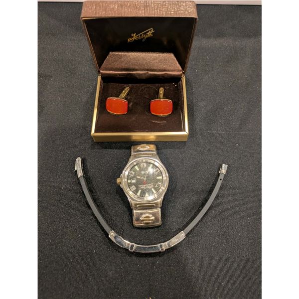 Mens Watch face, Bracelet and cuff link
