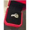 Image 1 : 2.00 CT ROUND CUT MOISSANITE STONE BLUE-GREEN COLOR. 925 SILVER RING SIZE 8 RETAIL VALUE $1,550.00
