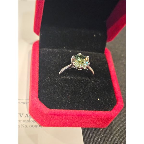 3.00 CT ROUND CUT MOISSANITE STONE IN 925 SILVER RING SIZE 7 RETAIL VALUE $1,800.00