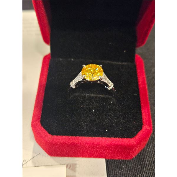 3.00 CT ROUND CUT MOISSANITE STONE IN 925 SILVER RING SIZE 8.75 RETAIL VALUE $1,850.00