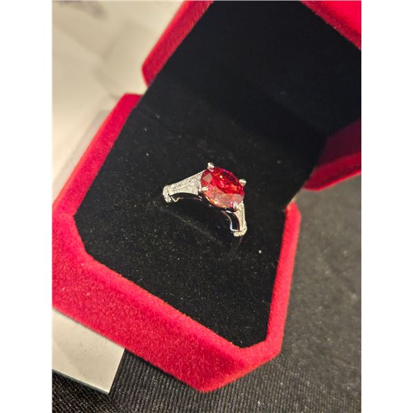 3.00 CT ROUND CUT MOISSANITE STONE IN 925 SILVER RING SIZE 6.75 RETAIL VALUE $1,850.00