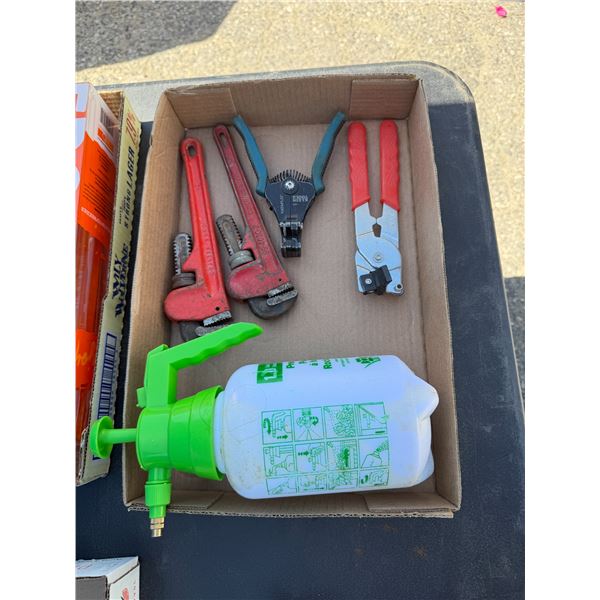 Pipe wrenches and sprayer