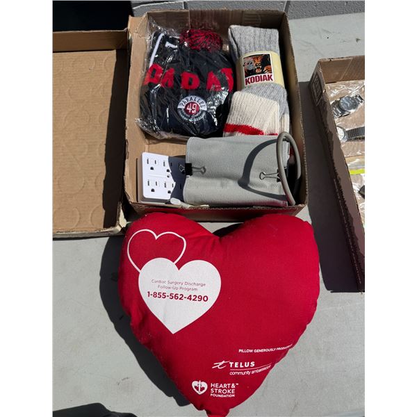 Kodak, socks, toque, and other items