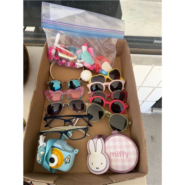 Children, sunglasses, Barbie, accessories, camera