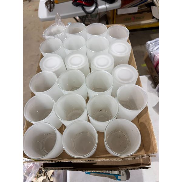 Frosted glass jars small