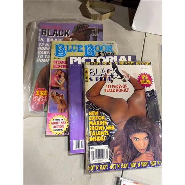 Black and blue adult magazines