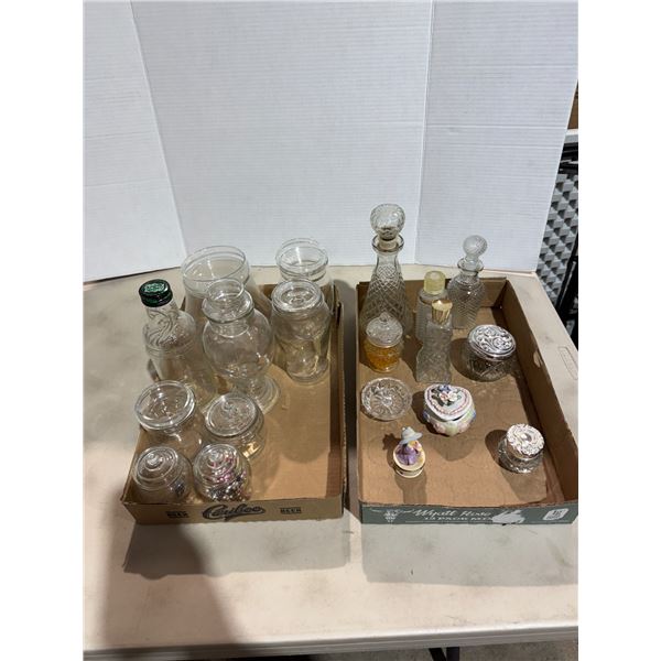 Dresser, jars, and other jars and containers, perfume bottles, etc.