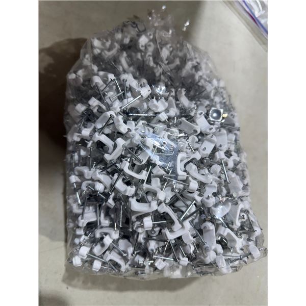 White cable clips