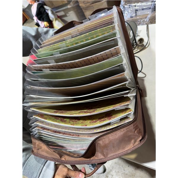 Scrapbooking paper in case