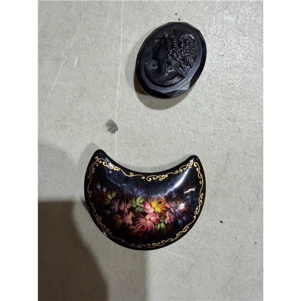 2  brooches one signed