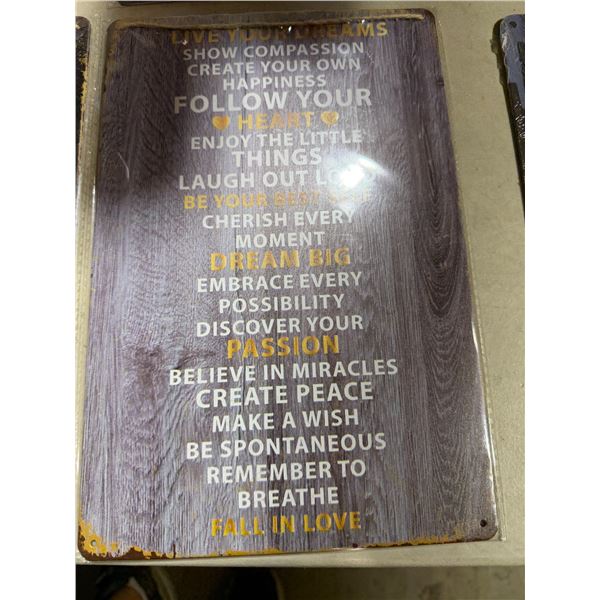 Tin sign 8" x 12"