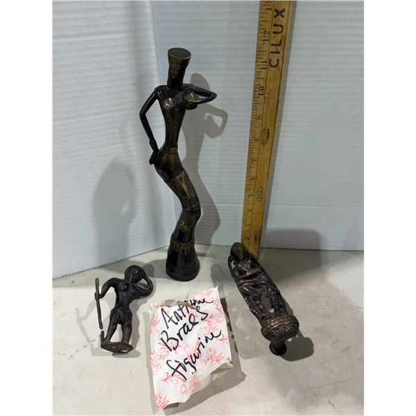 Antique brass figurines