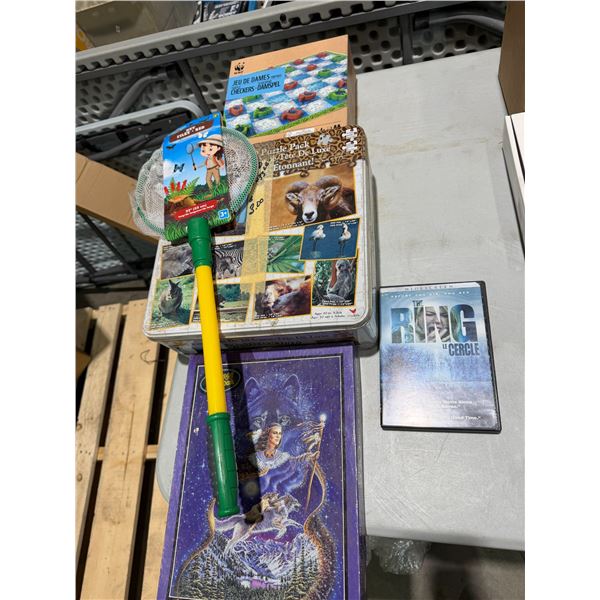 Games puzzle, and DVD
