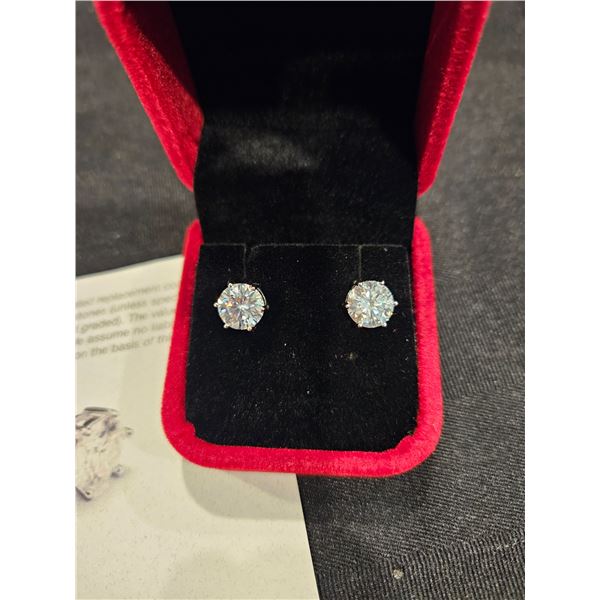 4.00 ct moissanite silver earrings
