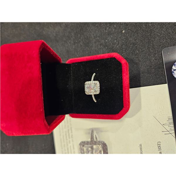 2.00ct moissanite Halo shape ring - Size 9