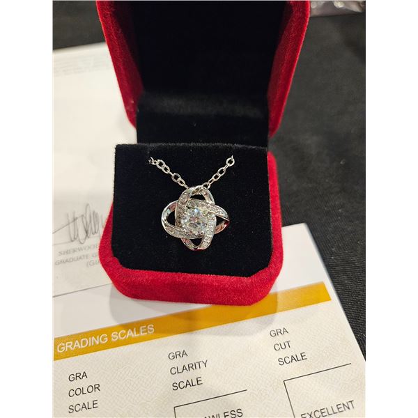 1.00ct moissanite dual interlocking oval halos set
