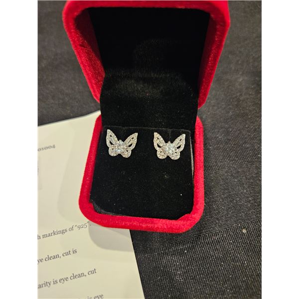 1.50ct moissanite butterfly shape set