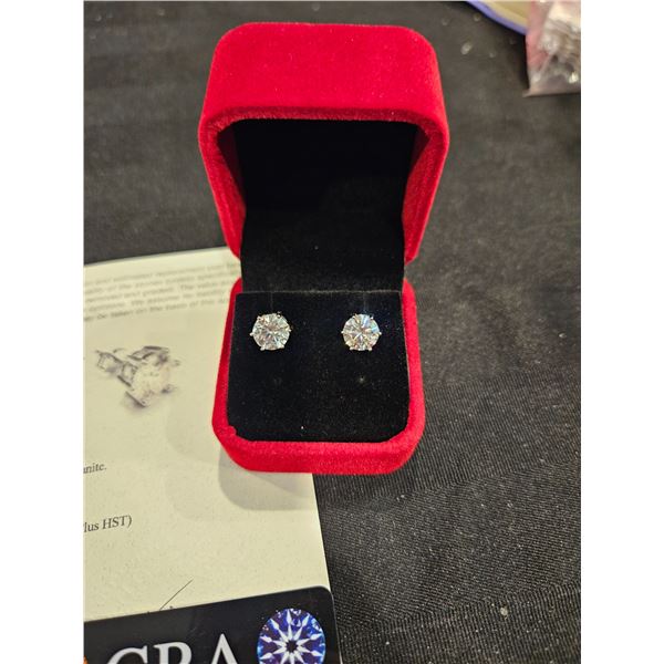 4.00ct miossanite silver earrings