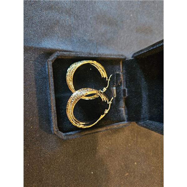 39.0mm triple twisted hoop earrings