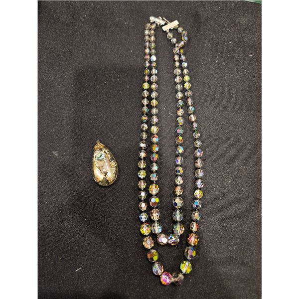 beaded necklace and pendant
