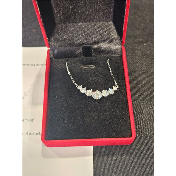 2.80ct moissanite very light blue pendant